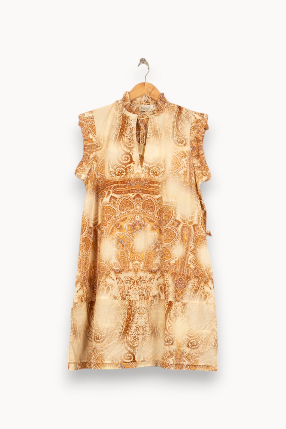 Robe Courte Beige et Marron - Taille S/36 de la marque Bérénice | PARAD61152 - Vendu par Paradigme - Image 2