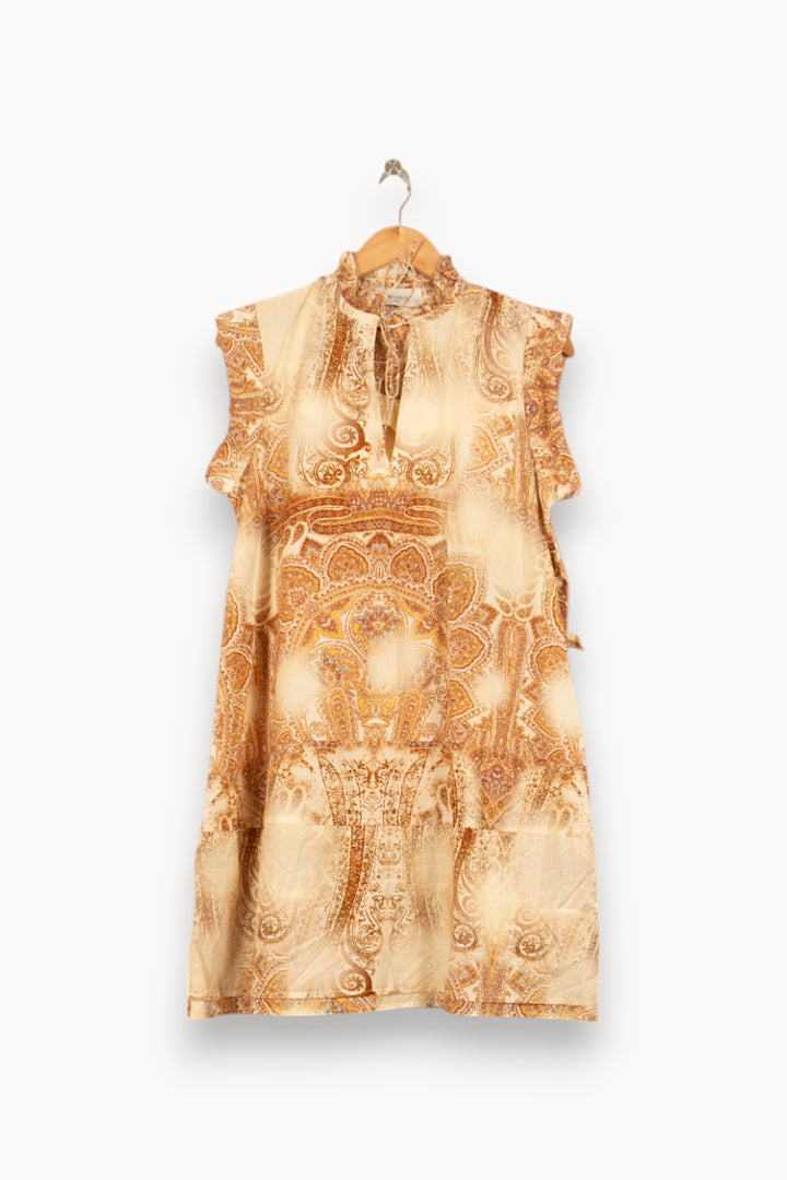 Robe Courte Beige et Marron - Taille S/36 de la marque Bérénice | PARAD61152 - Vendu par Paradigme - Image 2