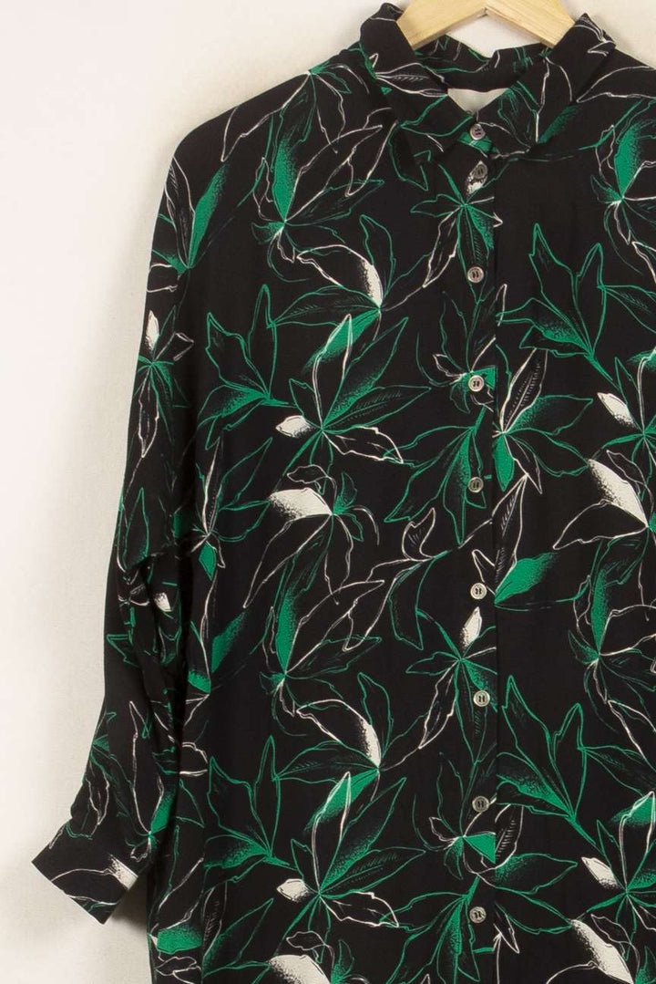 Robe Chemise Noire et Verte - Taille S/36 de la marque Bérénice | PARAD61153 - Vendu par Paradigme - Image 2