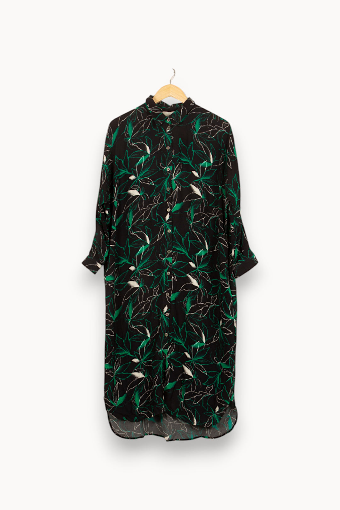 Robe Chemise Noire et Verte - Taille S/36 de la marque Bérénice | PARAD61153 - Vendu par Paradigme - Image 4