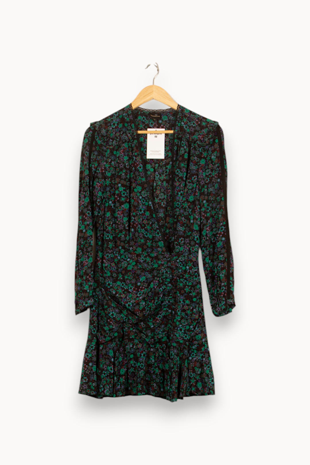 Robe Portefeuille Noire et Verte - Taille S/36 de la marque Bérénice | PARAD61154 - Vendu par Paradigme - Image 2