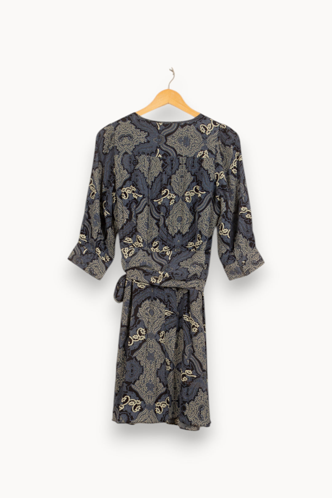 Robe portefeuille bleue et beige - Taille S/36 de la marque Bérénice | PARAD61159 - Vendu par Paradigme - Image 4