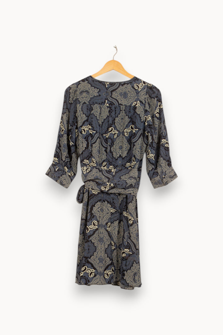 Robe portefeuille bleue et beige - Taille S/36 de la marque Bérénice | PARAD61159 - Vendu par Paradigme - Image 4