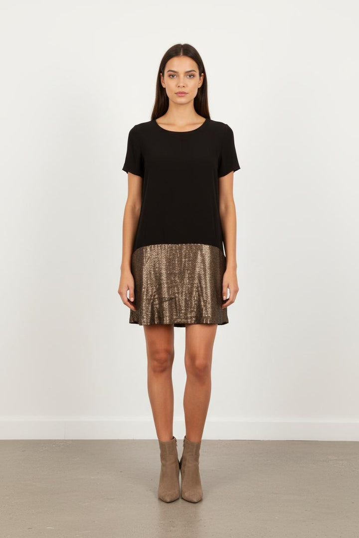 Robe Courte Noire et Dorée - Taille S/36
