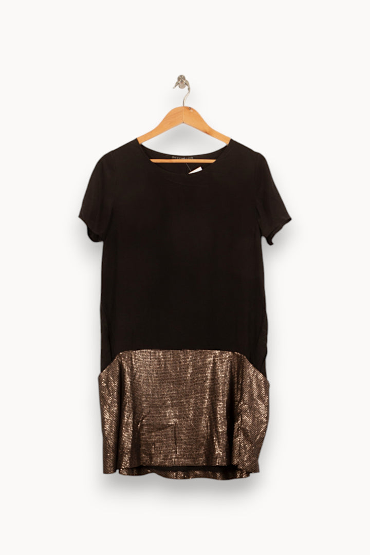 Robe Courte Noire et Dorée - Taille S/36 de la marque Bérénice | PARAD61173 - Vendu par Paradigme - Image 2