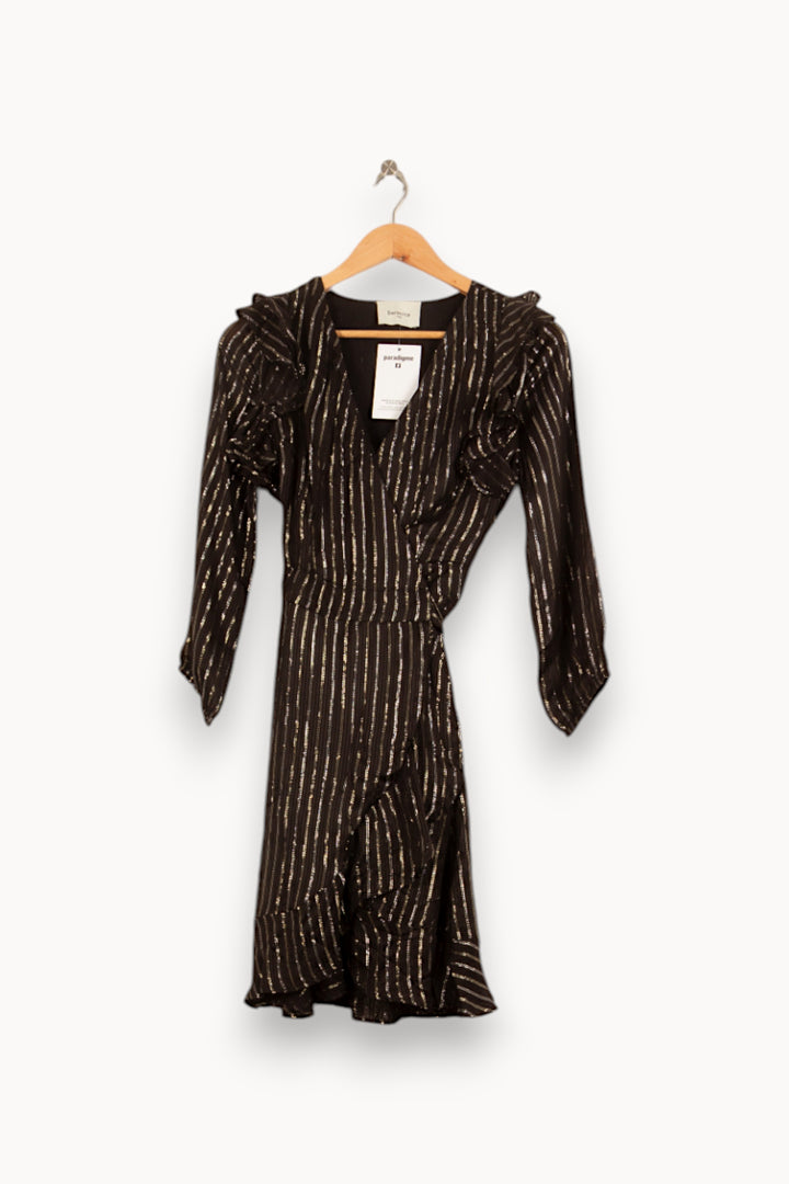 Robe Portefeuille Noire et Dorée - Taille S/36 de la marque Bérénice | PARAD61175 - Vendu par Paradigme - Image 2