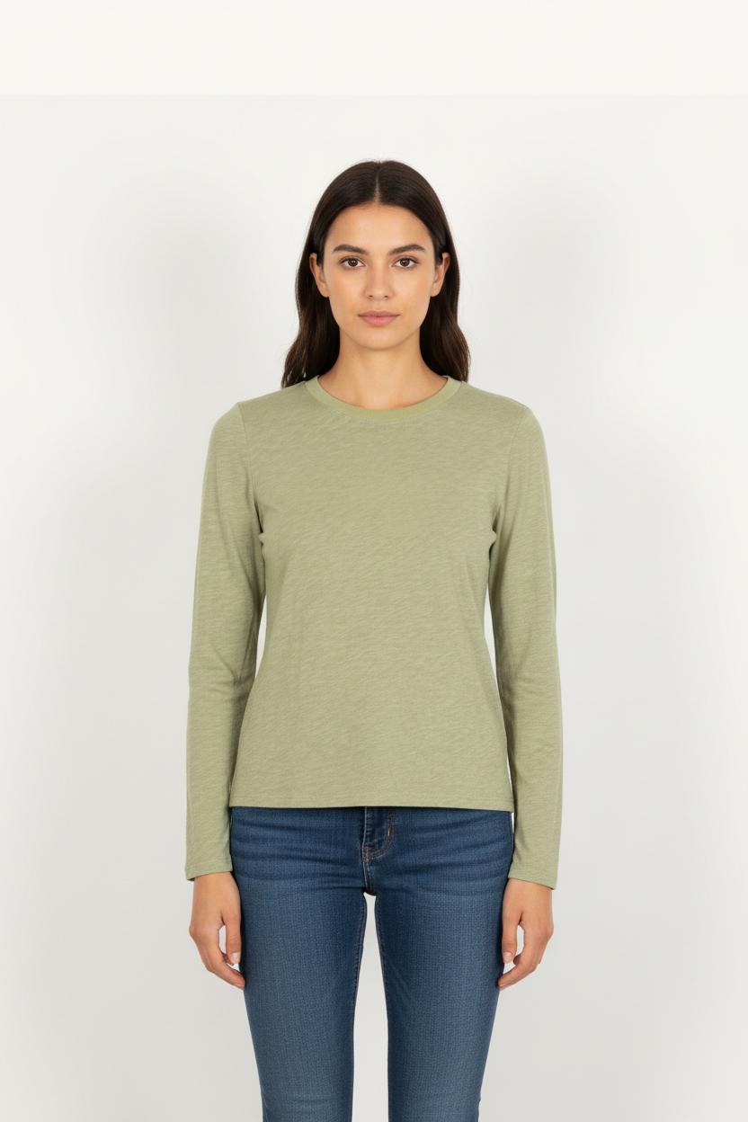 Tee-shirt Manches Longues Vert - Taille S/36