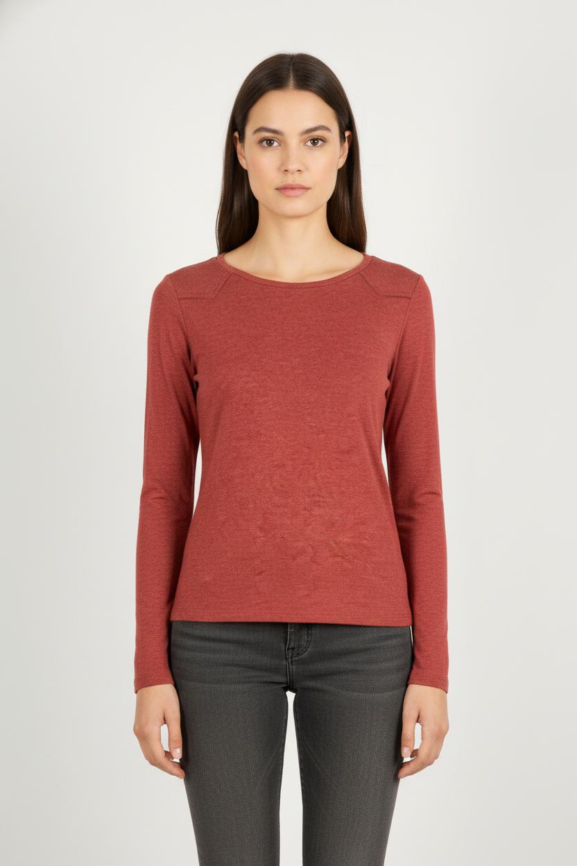 T-shirt Manches Longues Bordeaux - Taille S/36