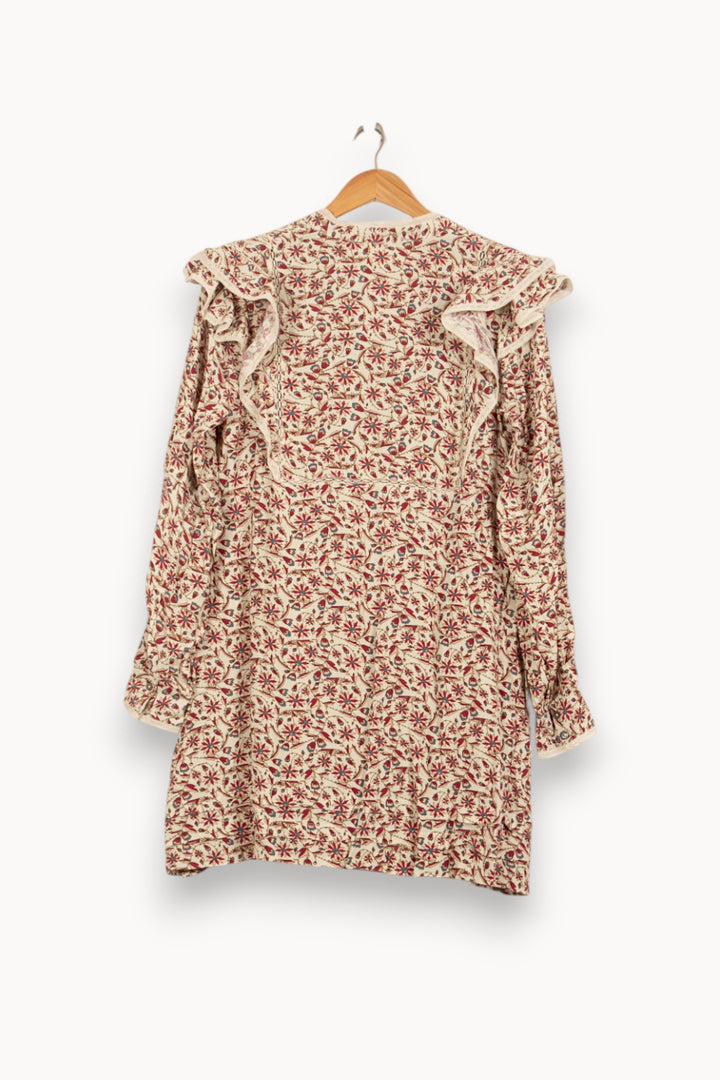Robe Courte Écru et Rouge - Taille S/36 de la marque Bérénice | PARAD61236 - Vendu par Paradigme - Image 4