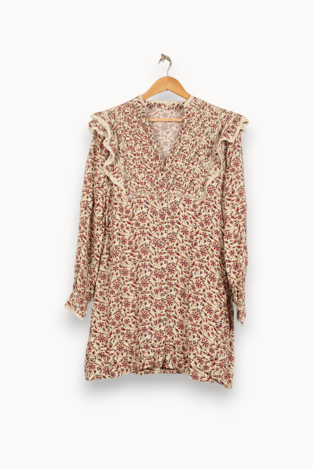 Robe Courte Écru et Rouge - Taille S/36 de la marque Bérénice | PARAD61236 - Vendu par Paradigme - Image 2