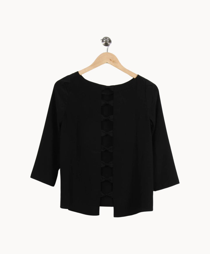 Blouse Noire - Taille S/36 de la marque Claudie Pierlot | PARAD61260 - Vendu par Paradigme - Image 2