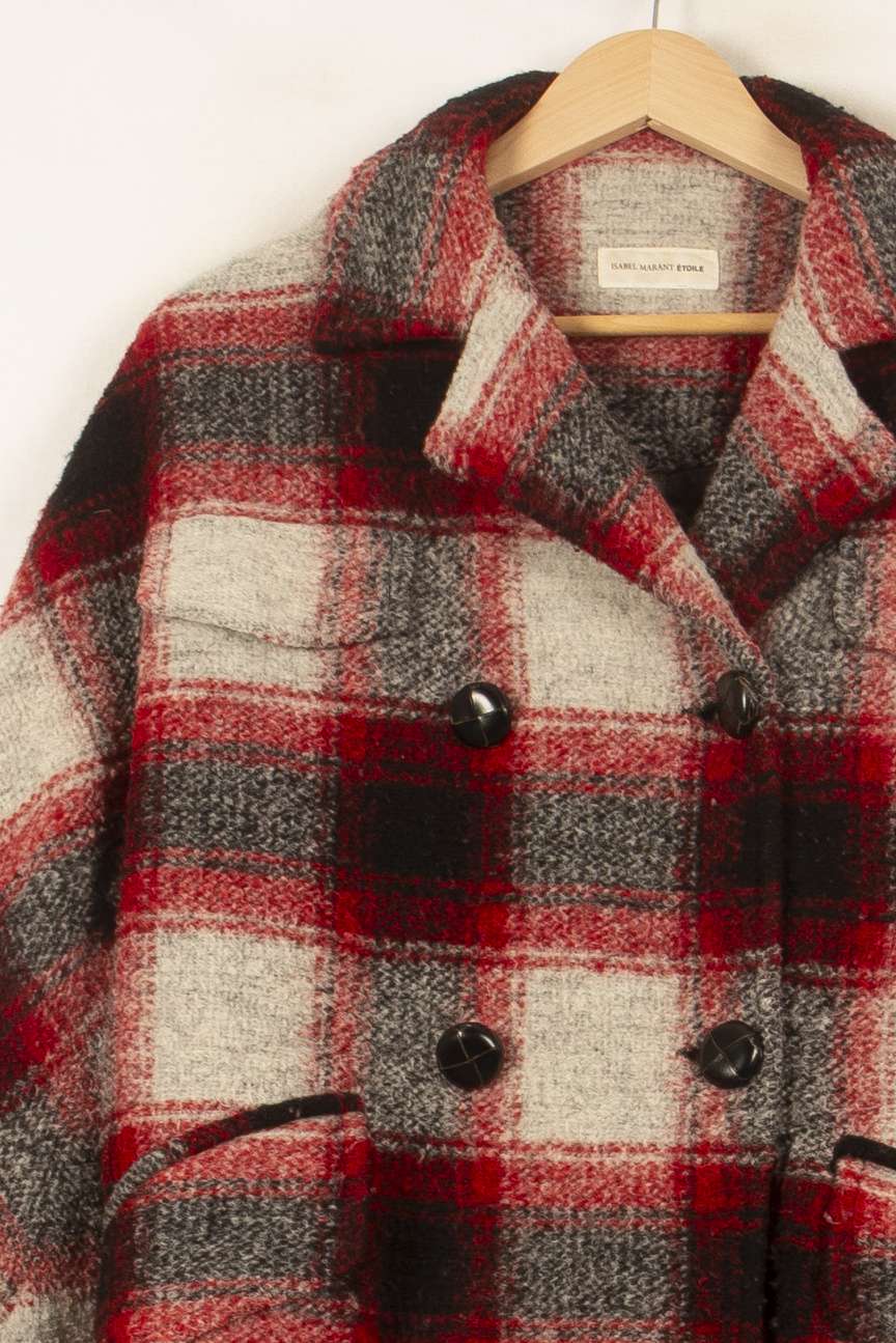 Veste À Carreaux Rouge et Noir - Taille S/36 de la marque Isabel Marant étoile | PARAD61261 - Vendu par Paradigme - Image 3