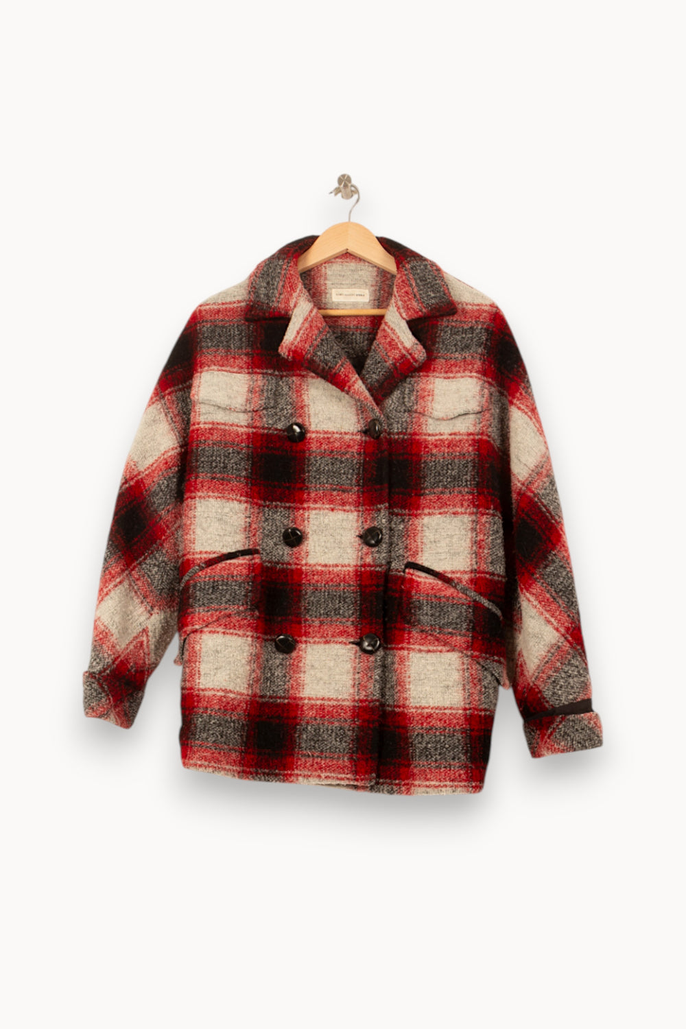 Veste À Carreaux Rouge et Noir - Taille S/36 de la marque Isabel Marant étoile | PARAD61261 - Vendu par Paradigme - Image 2
