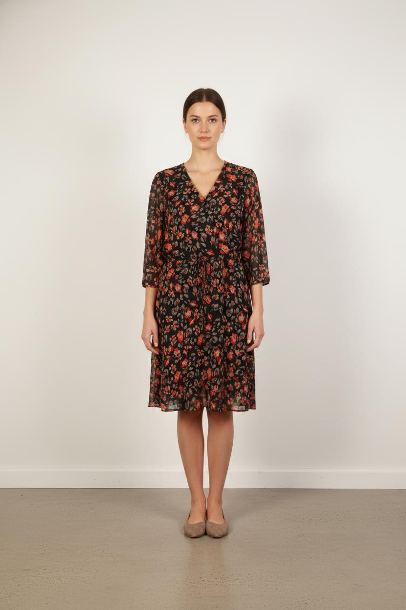 Robe Midi Noire et Rouge - Taille XL/42