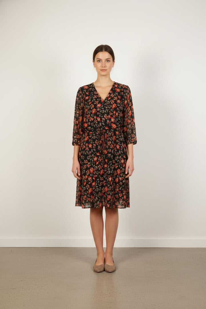 Robe Midi Noire et Rouge - Taille XL/42