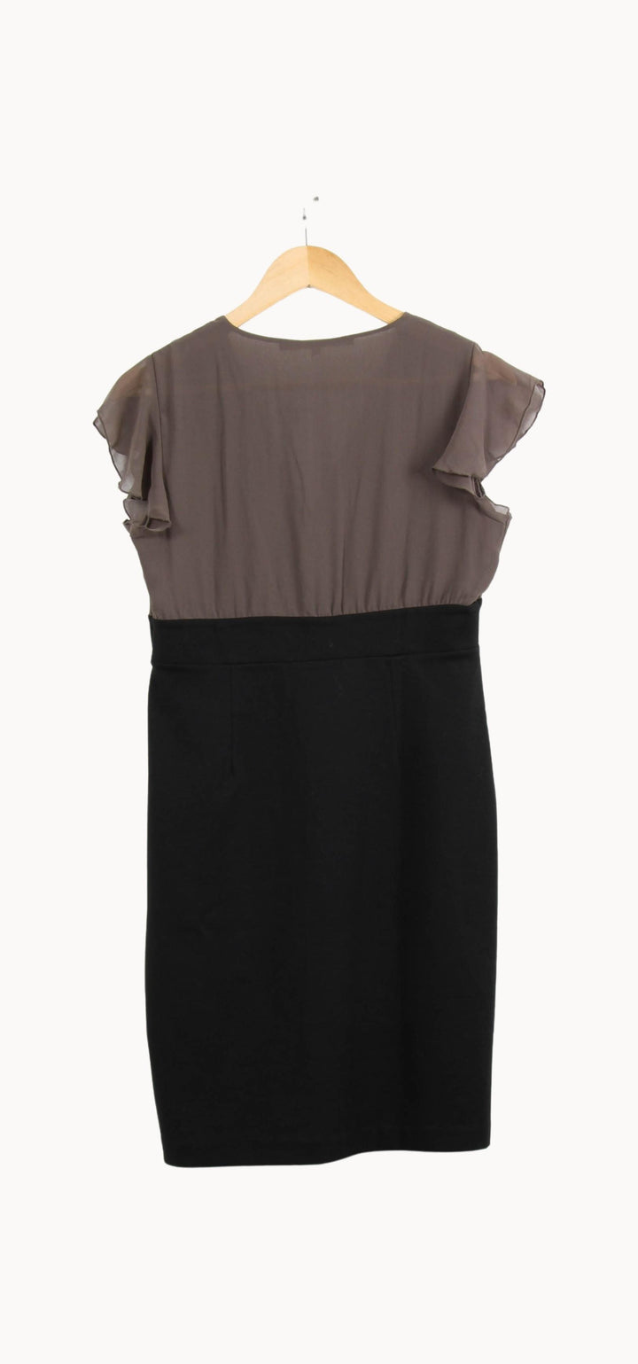 Robe Midi Marron et Noire - Taille XL/42 de la marque IKKS | PARAD61287 - Vendu par Paradigme - Image 4
