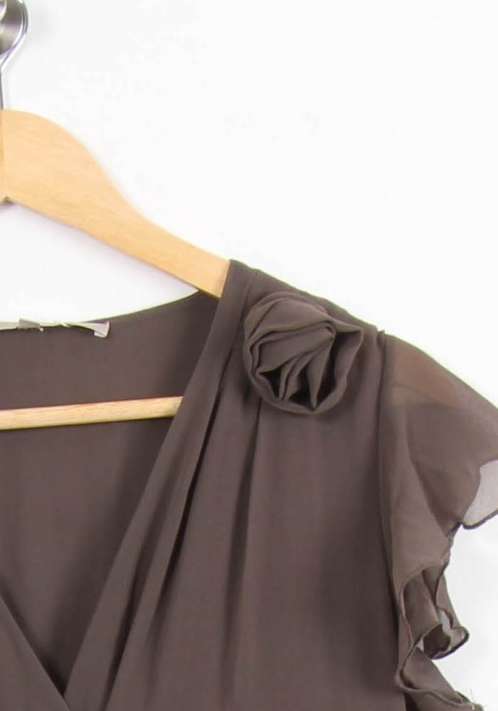 Robe Midi Marron et Noire - Taille XL/42 de la marque IKKS | PARAD61287 - Vendu par Paradigme - Image 3