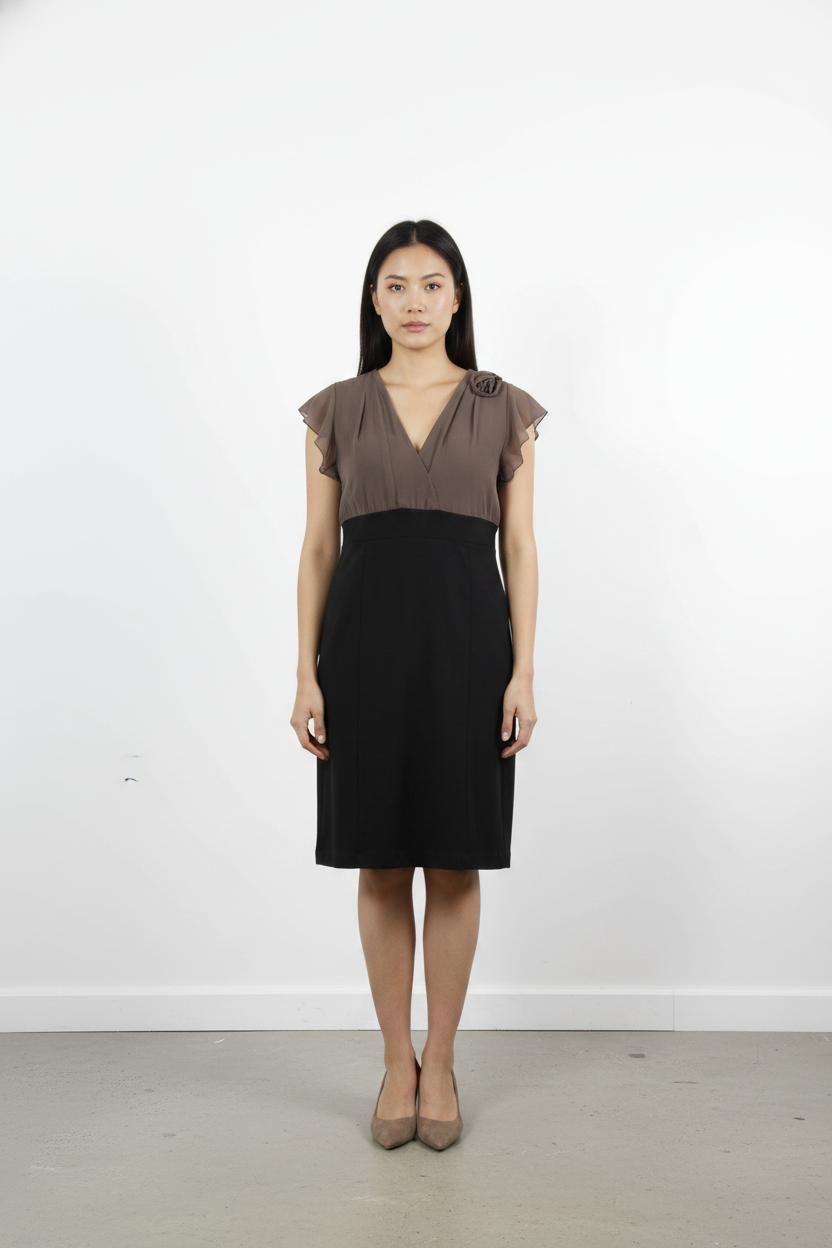 Robe Midi Marron et Noire - Taille XL/42