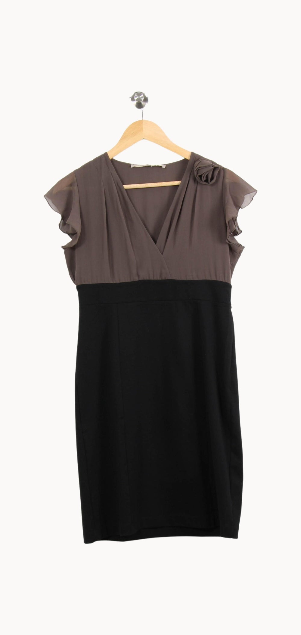 Robe Midi Marron et Noire - Taille XL/42 de la marque IKKS | PARAD61287 - Vendu par Paradigme - Image 2