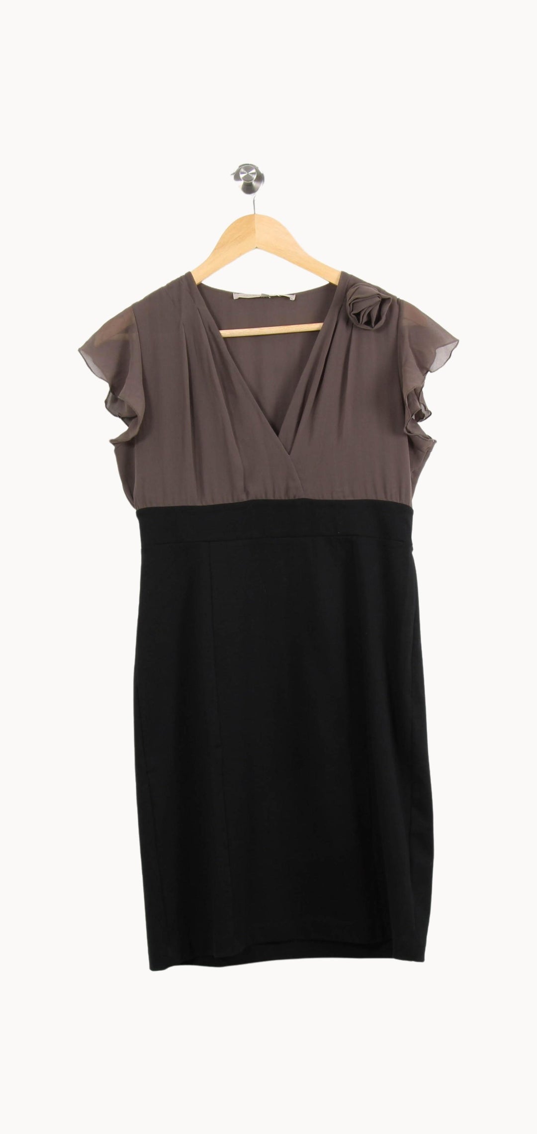 Robe Midi Marron et Noire - Taille XL/42 de la marque IKKS | PARAD61287 - Vendu par Paradigme - Image 2