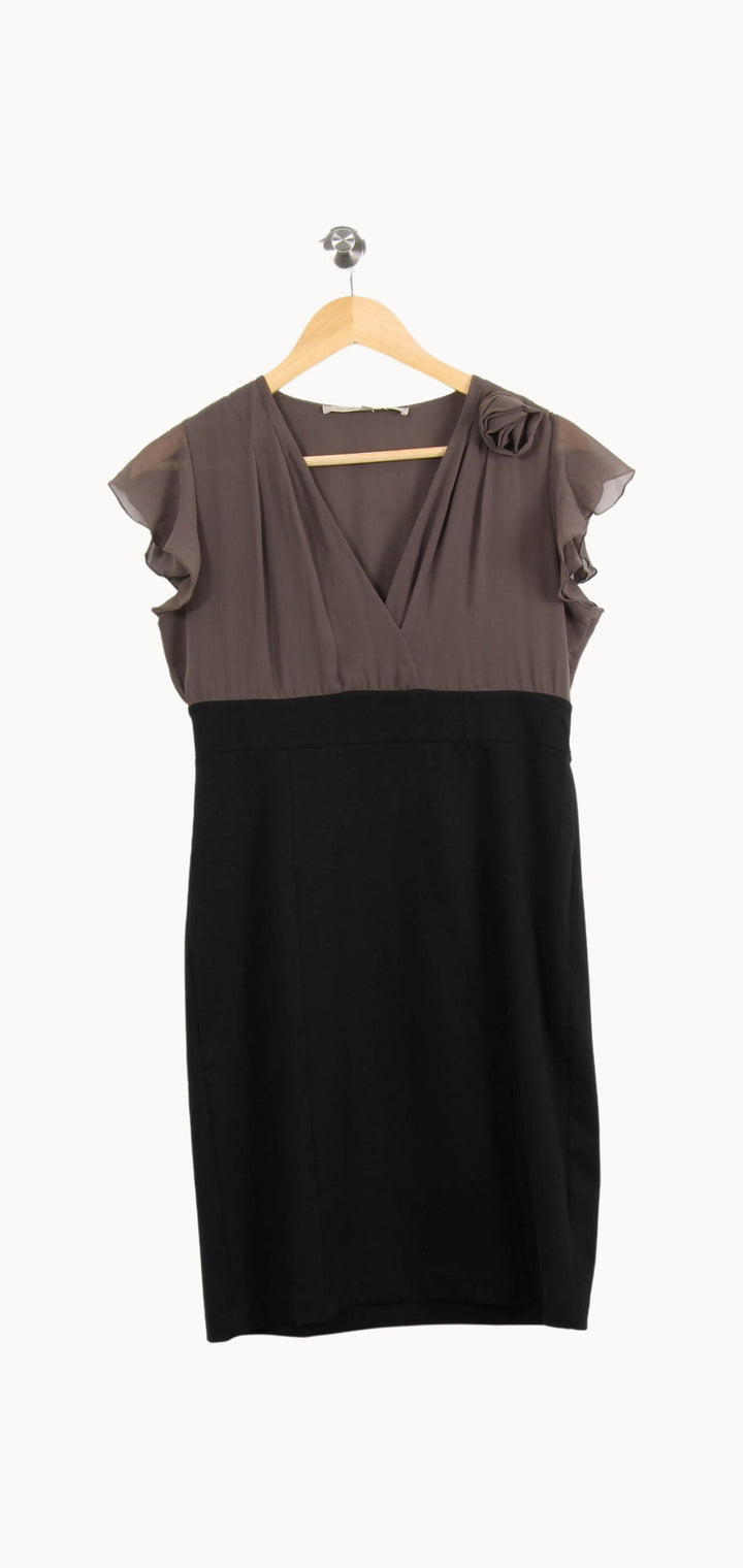 Robe Midi Marron et Noire - Taille XL/42 de la marque IKKS | PARAD61287 - Vendu par Paradigme - Image 2