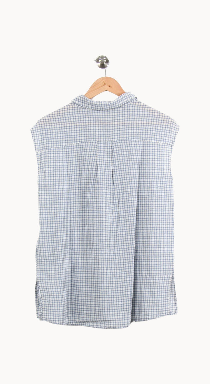Chemisier Sans Manches Bleu et Blanc - Taille M/38 de la marque La Fée Maraboutée | PARAD61288 - Vendu par Paradigme - Image 4