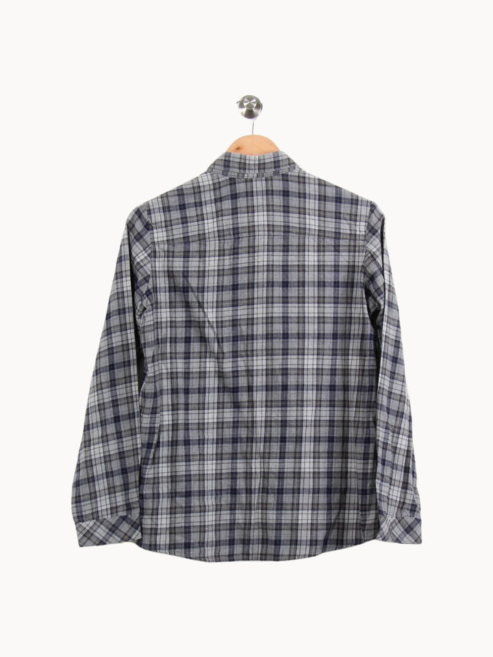 Chemise à Carreaux Grise et Bleue - Taille L/40 de la marque ZAPA | PARAD61290 - Vendu par Paradigme - Image 4
