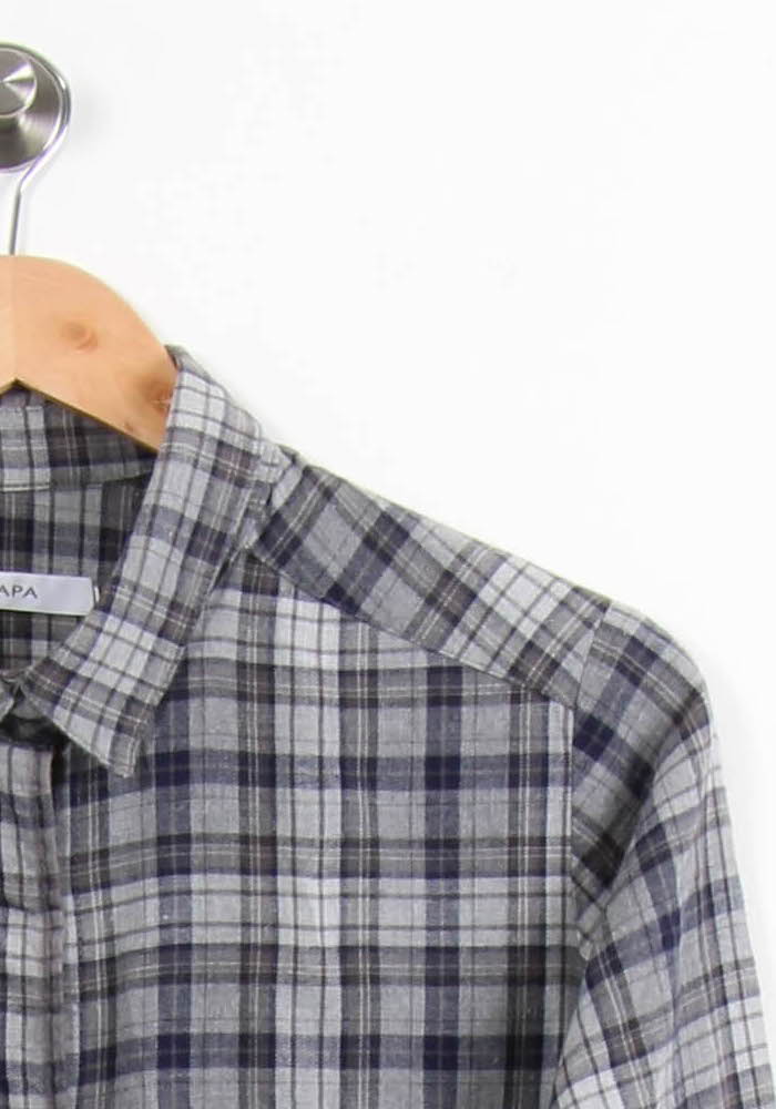 Chemise à Carreaux Grise et Bleue - Taille L/40 de la marque ZAPA | PARAD61290 - Vendu par Paradigme - Image 3