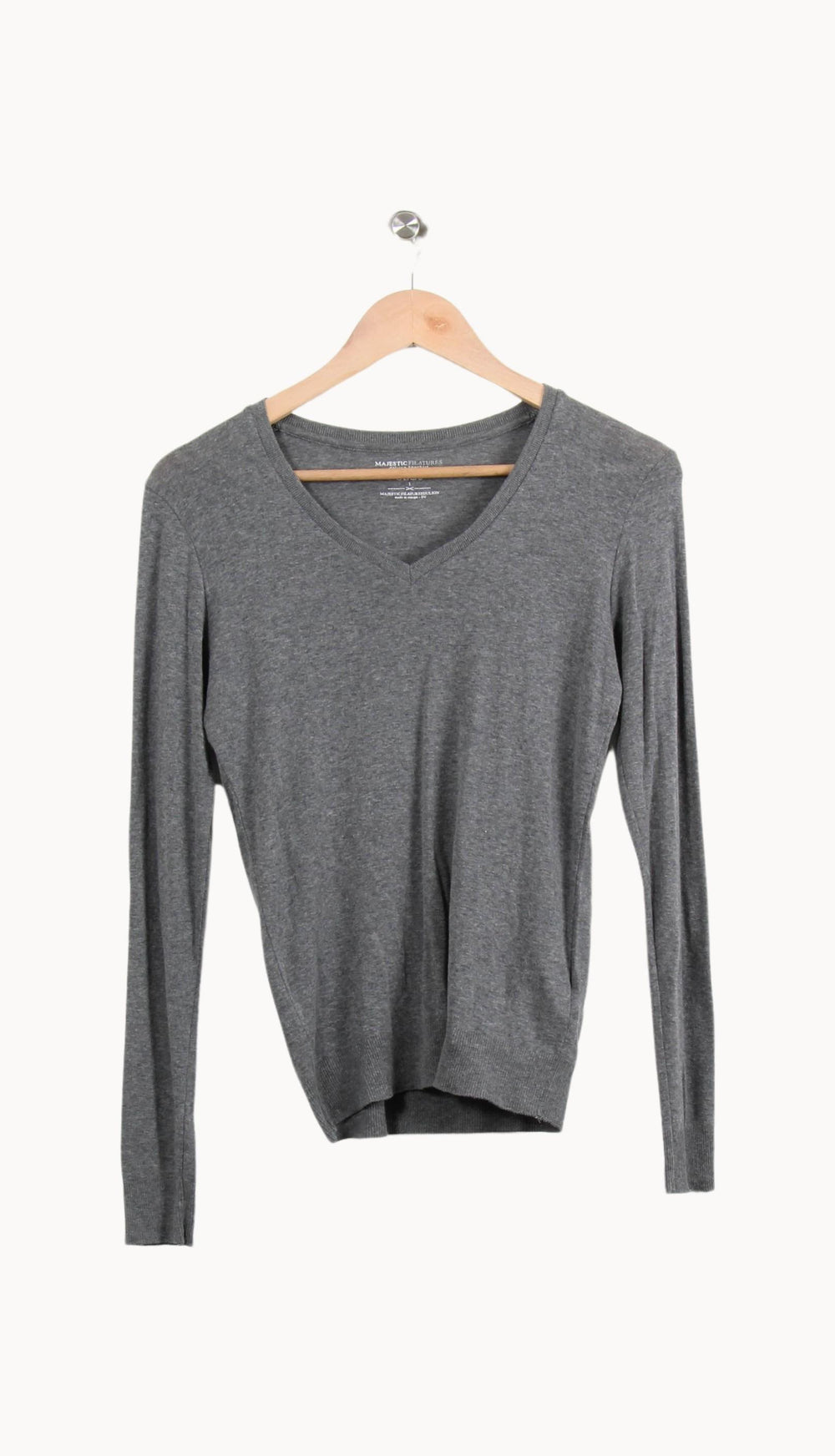 Pull Gris - Taille S/36 de la marque Majestic Filatures | PARAD61296 - Vendu par Paradigme - Image 2