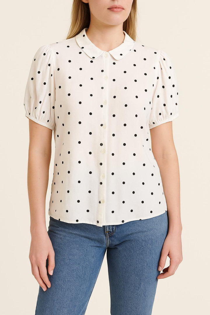 Chemise Blanche et Noire - Taille S/36 de la marque Sud express | PARAD61305 - Vendu par Paradigme - Image 1