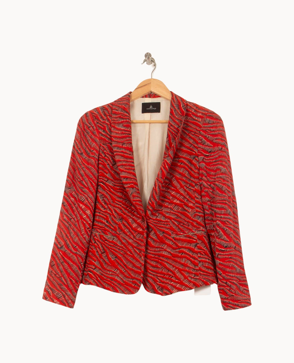 Veste Rouge et Noire - Taille S/36 de la marque One Step | PARAD61311 - Vendu par Paradigme - Image 2