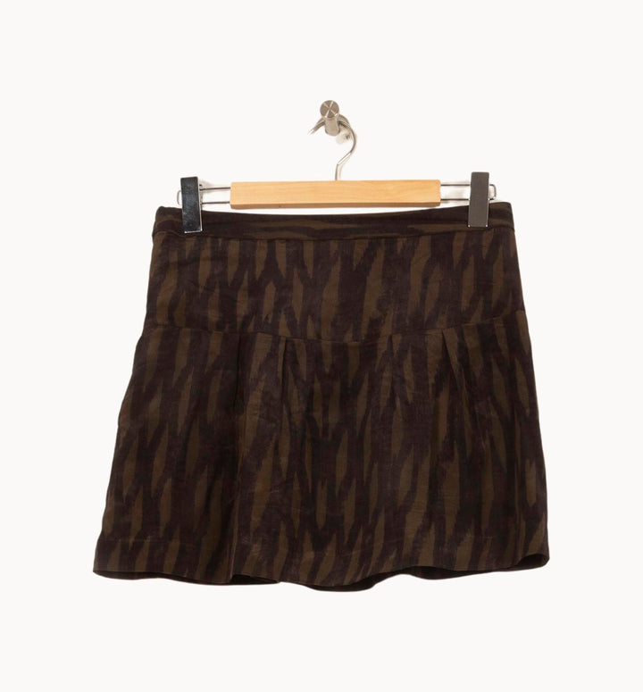 Jupe Courte Marron et Noir - Taille XS/34 de la marque Isabel Marant | PARAD61322 - Vendu par Paradigme - Image 4