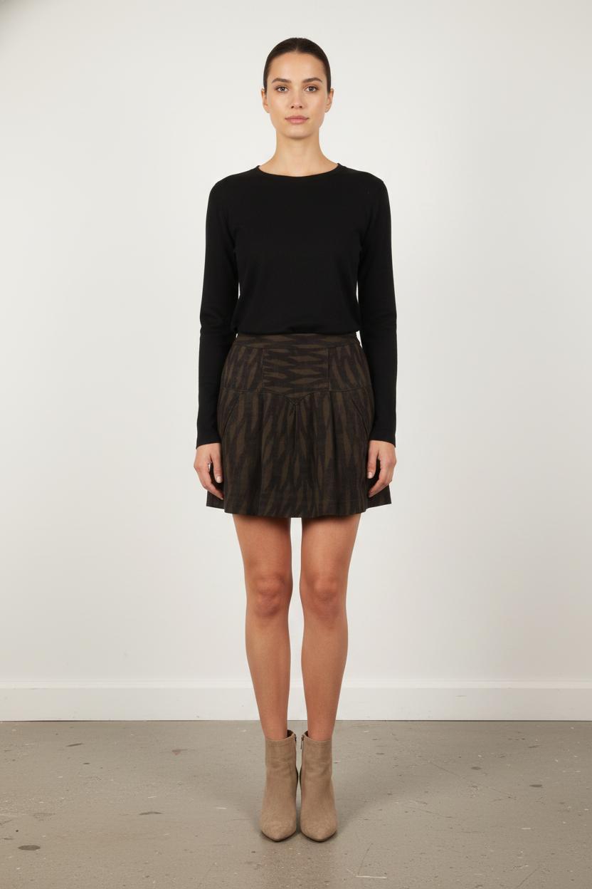Jupe Courte Marron et Noir - Taille XS/34