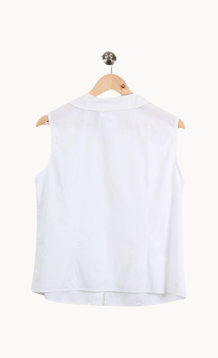 Blouse Sans Manches Blanche - Taille XXL/44 de la marque Agnès b. | PARAD61333 - Vendu par Paradigme - Image 4