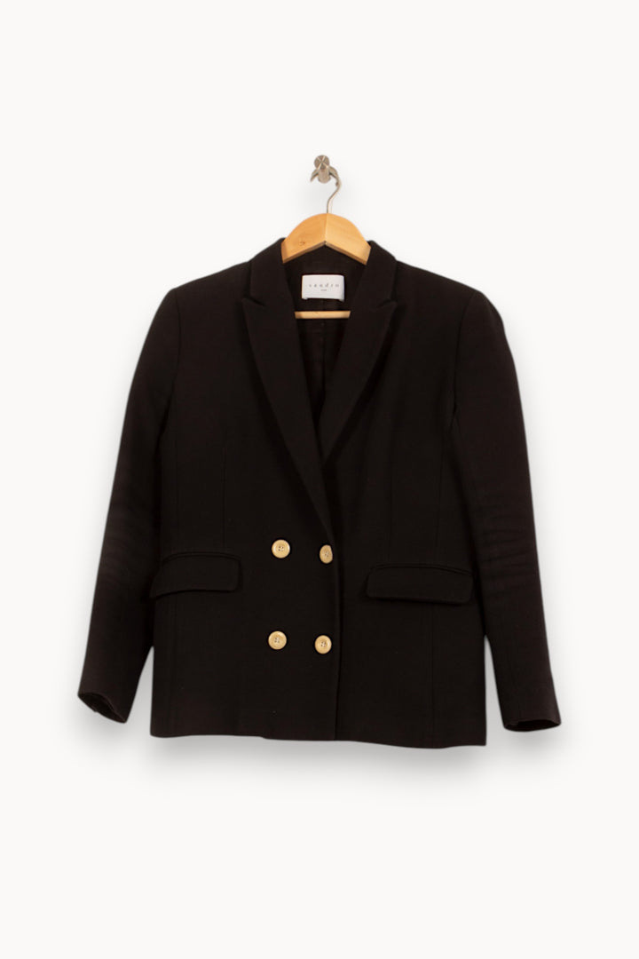Blazer Noir - Taille L/40 de la marque Sandro | PARAD61337 - Vendu par Paradigme - Image 2