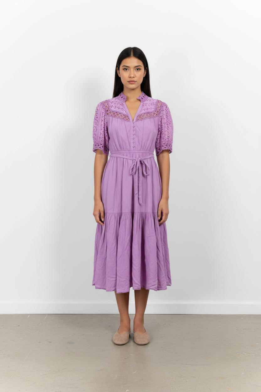 Robe Midi Violette - Taille S/36 de la marque Suncoo | PARAD61387 - Vendu par Paradigme - Image 1
