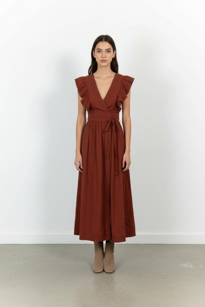 Robe Longue Marron - Taille S/36 de la marque Vanessa Bruno | PARAD61389 - Vendu par Paradigme - Image 1