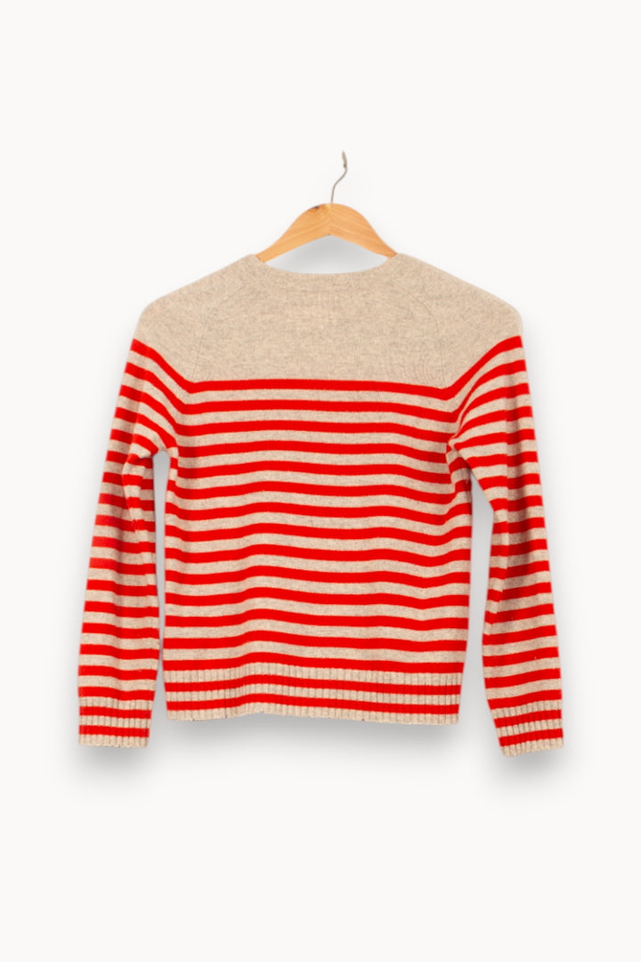 Pull Rayé Rouge et Beige - Taille XS/34 de la marque Zadig&Voltaire | PARAD61398 - Vendu par Paradigme - Image 4
