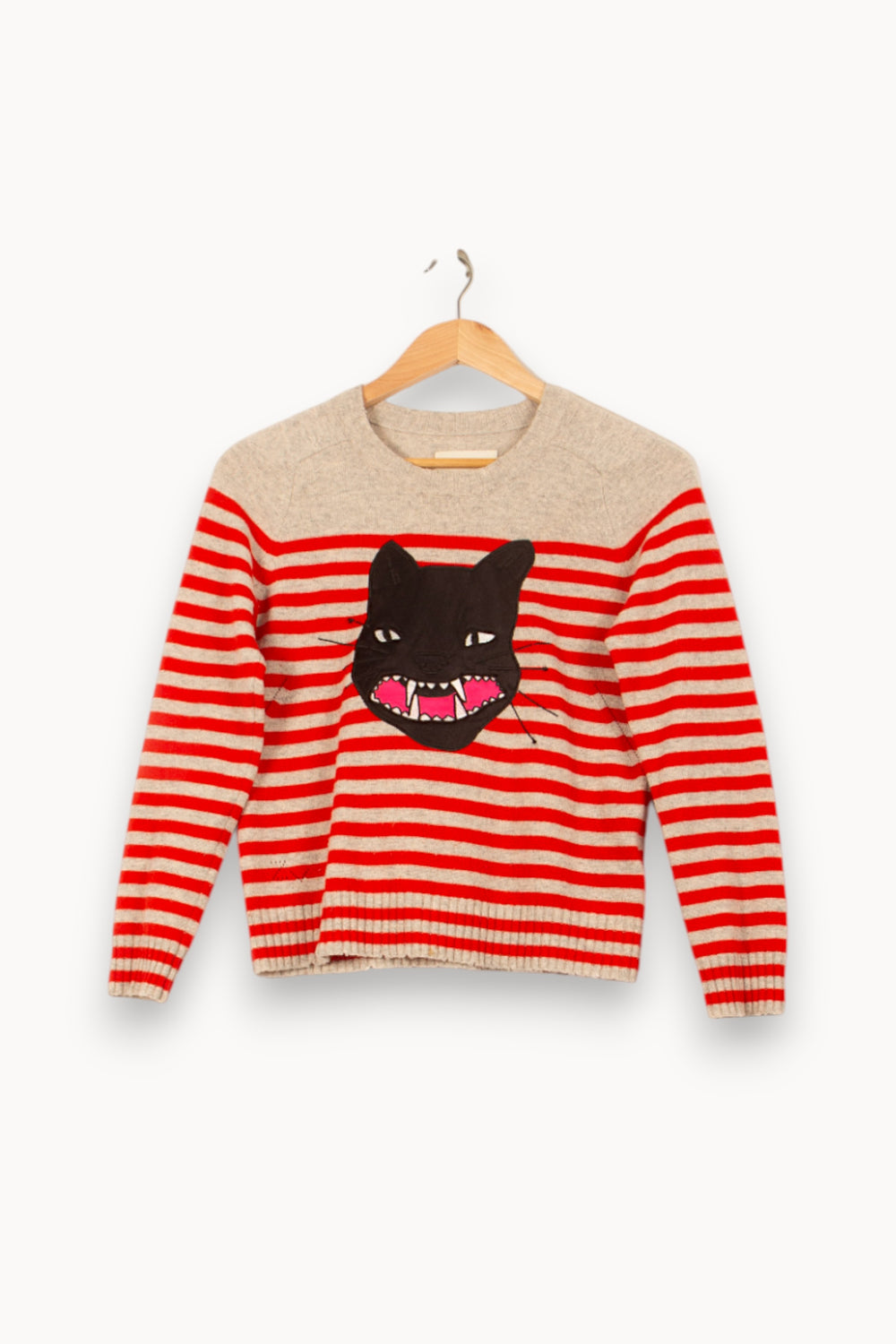 Pull Rayé Rouge et Beige - Taille XS/34 de la marque Zadig&Voltaire | PARAD61398 - Vendu par Paradigme - Image 2