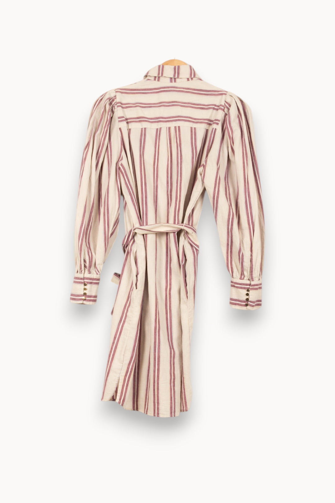 Robe Chemise Beige et Bordeaux - Taille XS/34 de la marque Bérénice | PARAD61415 - Vendu par Paradigme - Image 4