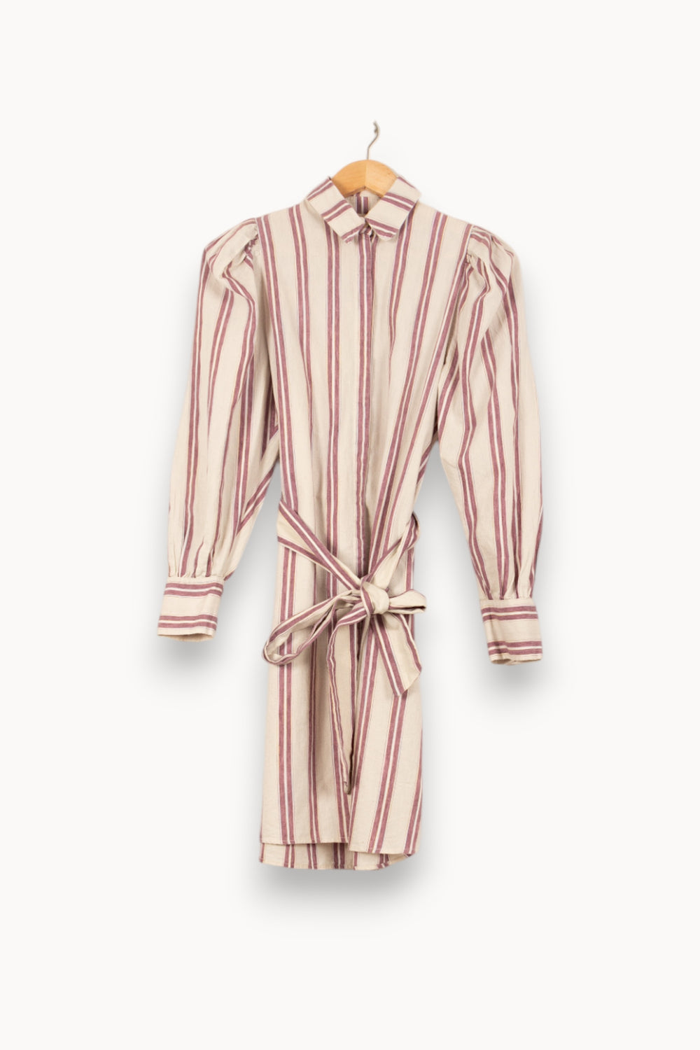 Robe Chemise Beige et Bordeaux - Taille XS/34 de la marque Bérénice | PARAD61415 - Vendu par Paradigme - Image 2