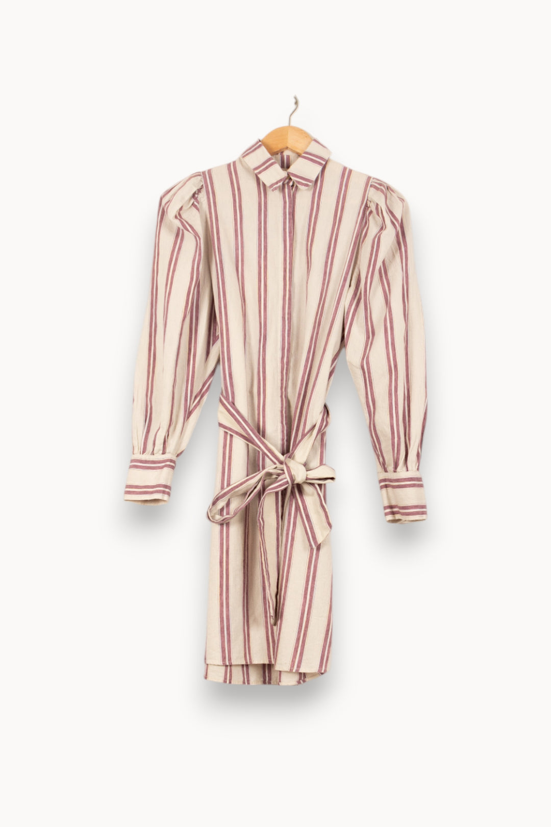 Robe Chemise Beige et Bordeaux - Taille XS/34 de la marque Bérénice | PARAD61415 - Vendu par Paradigme - Image 2
