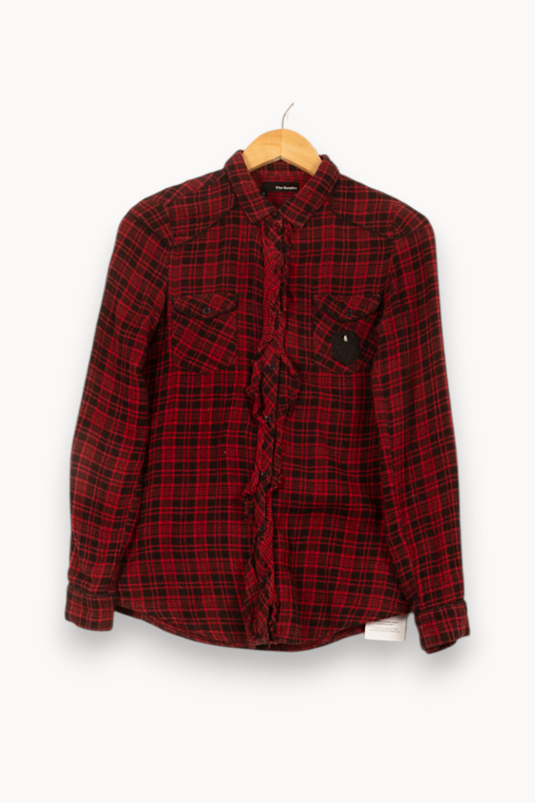Chemise À Carreaux Bordeaux et Noire - Taille XS/34 de la marque The Kooples | PARAD61416 - Vendu par Paradigme - Image 2