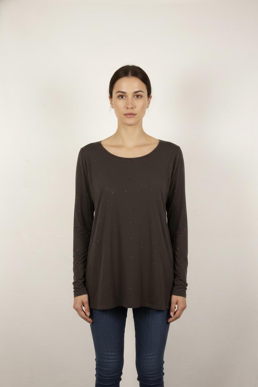 Tee-shirt Manches Longues Gris - Taille L/40