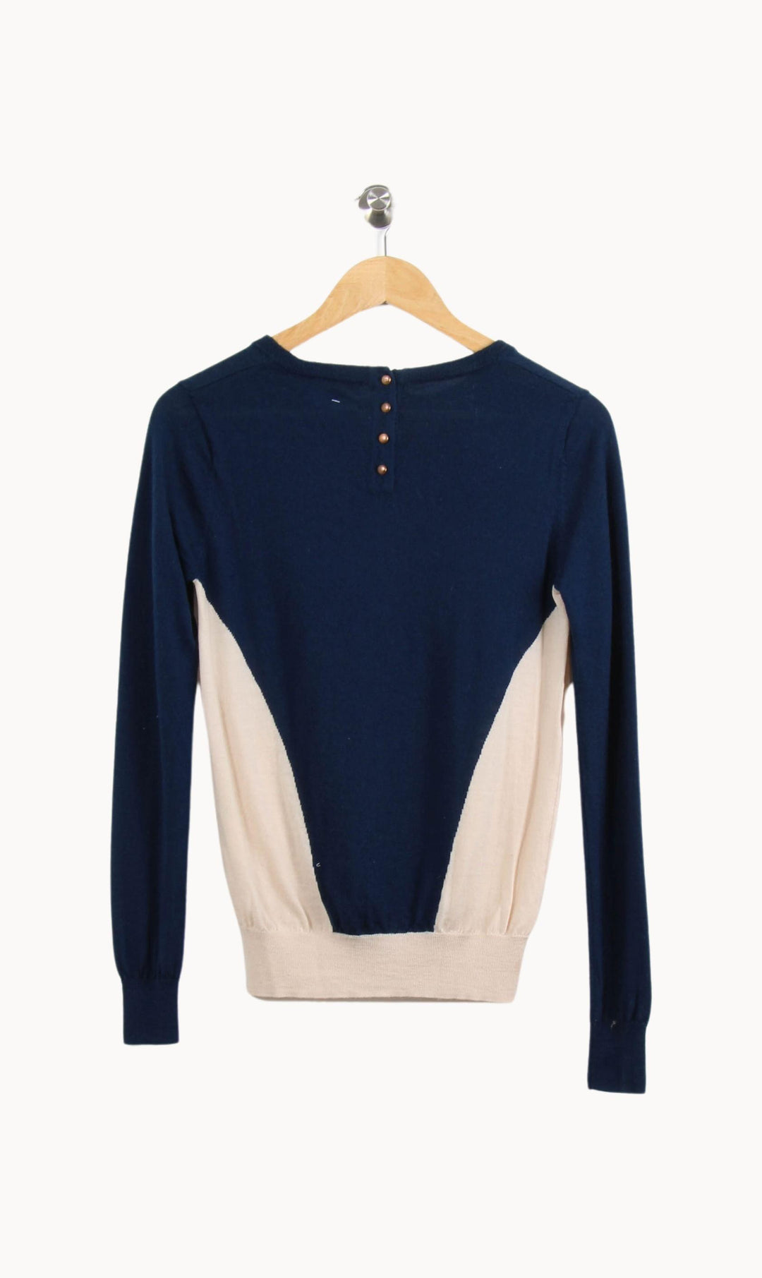 Pull Bleu Gris et Beige - Taille S/36 de la marque Sézane | PARAD61439 - Vendu par Paradigme - Image 4