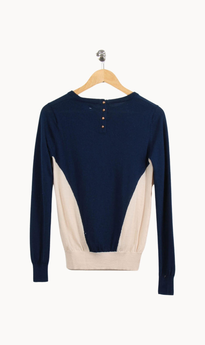 Pull Bleu Gris et Beige - Taille S/36 de la marque Sézane | PARAD61439 - Vendu par Paradigme - Image 4