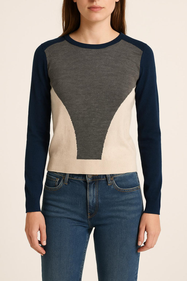 Pull Bleu Gris et Beige - Taille S/36 de la marque Sézane | PARAD61439 - Vendu par Paradigme - Image 1