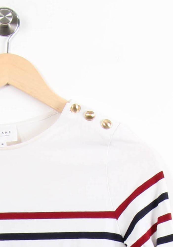 Marinière Blanche et Marine - Taille S/36 de la marque Sézane | PARAD61442 - Vendu par Paradigme - Image 3