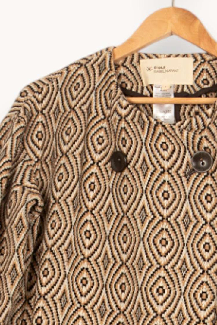 Manteau Beige et Noir - Taille S/36 de la marque Isabel Marant étoile | PARAD61459 - Vendu par Paradigme - Image 3