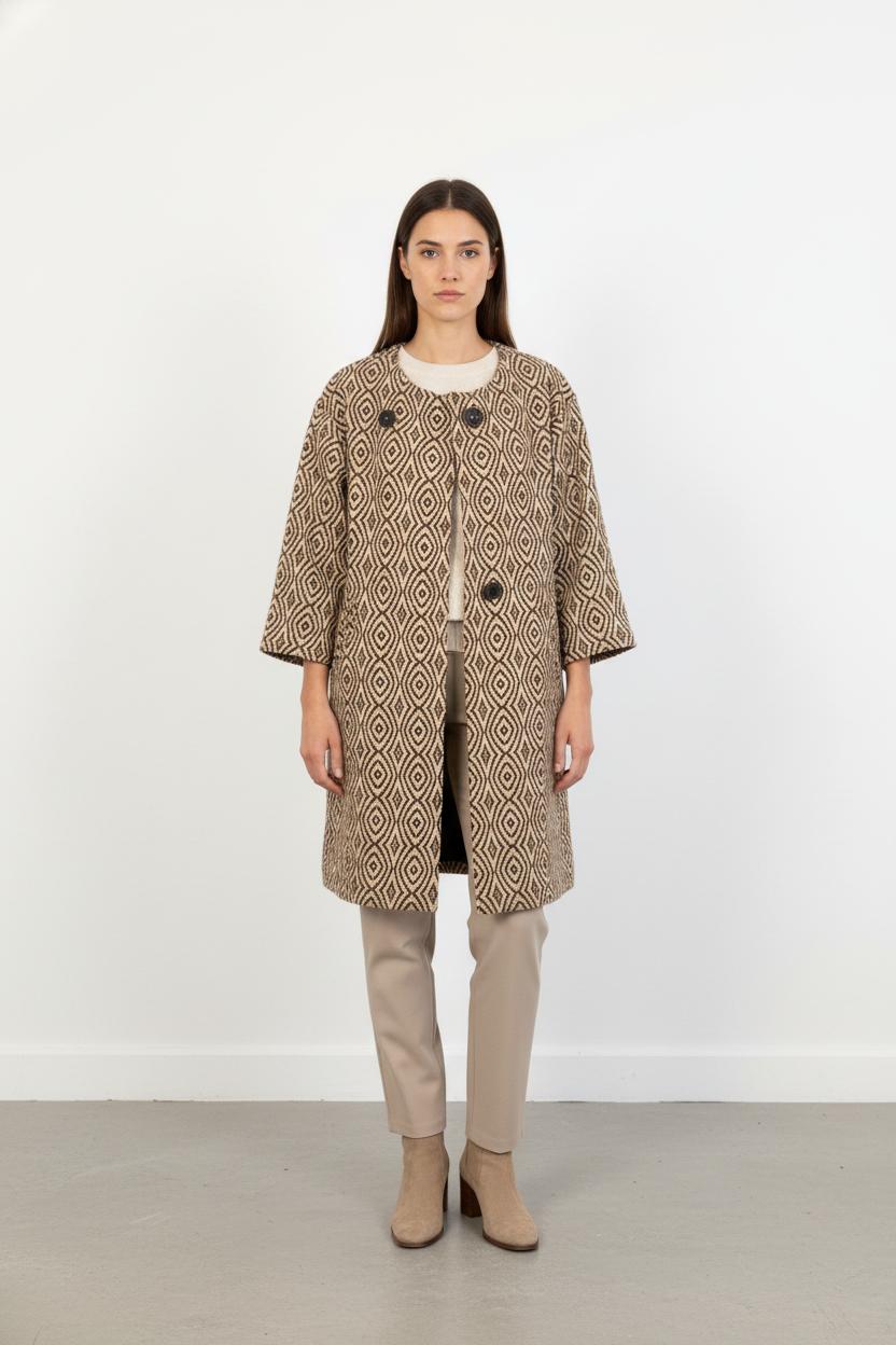 Manteau Beige et Noir - Taille S/36